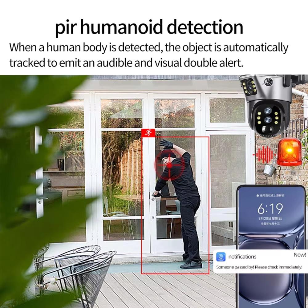 LS VISION 12MP 6K Solárna batériová kamera Vonkajšia 10x Zoom Trojitý objektív PTZ WiFi Dohľadová kamera Bezpečnostná ochrana 4K 8MP Chytrá CCTV kamera