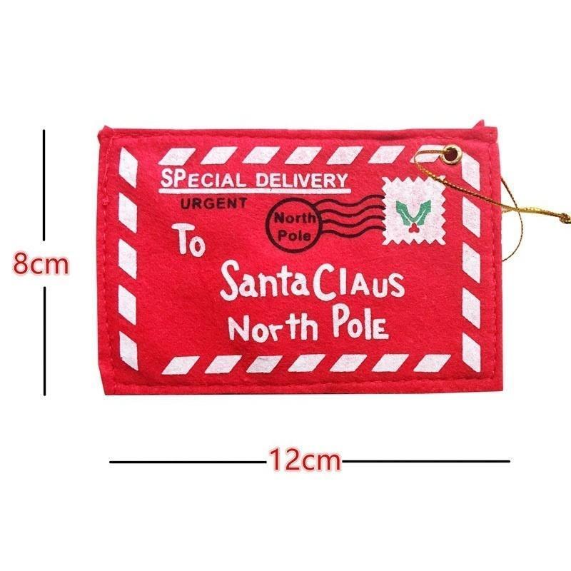 10 st Jul Non-woven Kuvertpåse Julgranshängande Kort Hållare Tomtens Presentpåse Dekoration Vadderat Kuvert Koreansk Kontorsmaterial