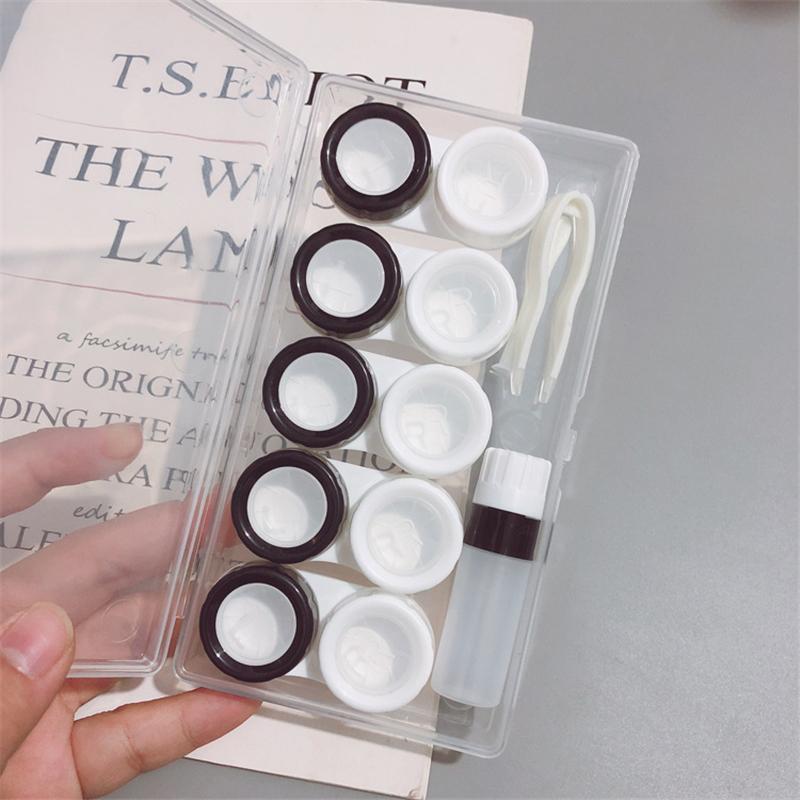 10 grids Contact Lens Box Holder Portable Small Lovely Clear Eyewear Bag Container Contact Lenses Soak Storage Case