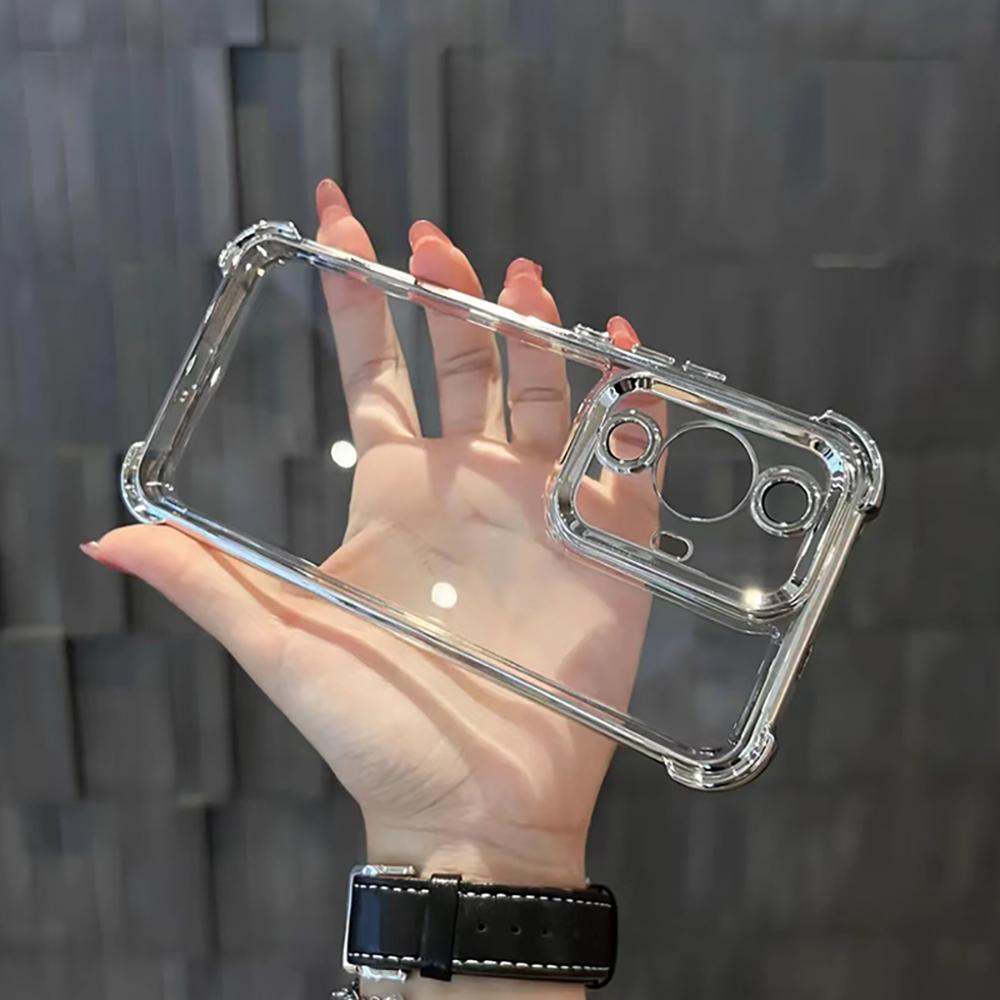 Anti fall transparent phone case For Honor 200 100 90 80 70 60 Pro Casing Soft Silicone TPU Electroplating Clear Lens Protection Back Cover