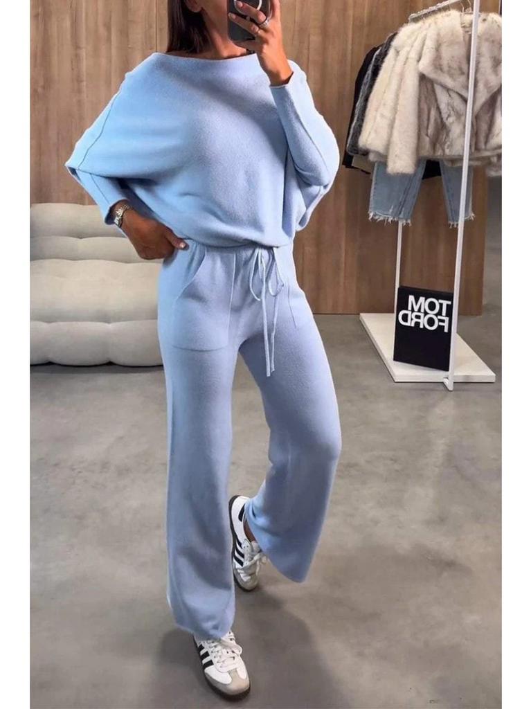 New Fall Collection Elegant Off-the-Shoulder Casual Two-Piece Set for Women