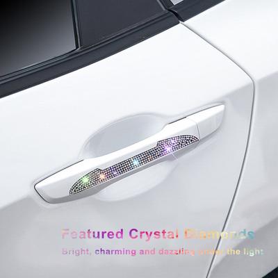 4 STÜCKE Diamant Auto Rückspiegel Aufkleber Auto Aufkleber Aufkleber Aufkleber Streifen Aufkleber Bling Pink Autozubehör für Frau Autodeko