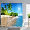 1Pc Green Tropical Plants Shower Curtains For Bathroom Polyester Seaworld Shower Curtain Printing Curtain Beach Shower Curtains