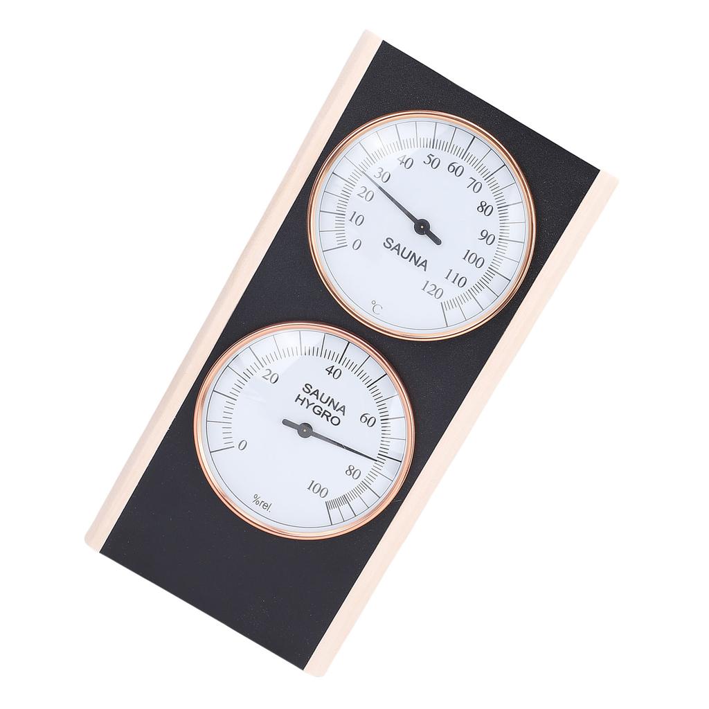 Termometro e Igrometro per Sauna, 2 in 1 in Legno, Temperatura in Celsius, Umidità Interna, in Legno di Faggio, Accessori per Sauna per Spa Doccia Saun