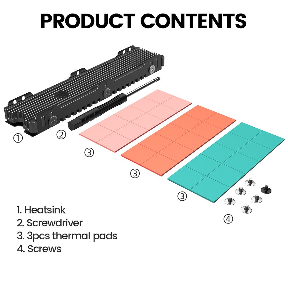 JEYI 22110 SSD Heatsink M.2 NVME Radiator Aluminum Alloy PS5 M.2 PCIE SATA SSD Efficient Radiator with Thermal Silicone pad