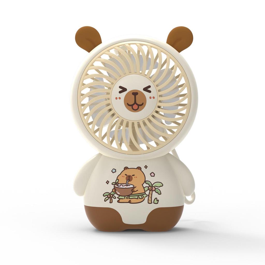 Hitzeblindender USB-wiederaufladbarer Kühlender Capybara Mini-Ventilator: Ideales Studentengeschenk