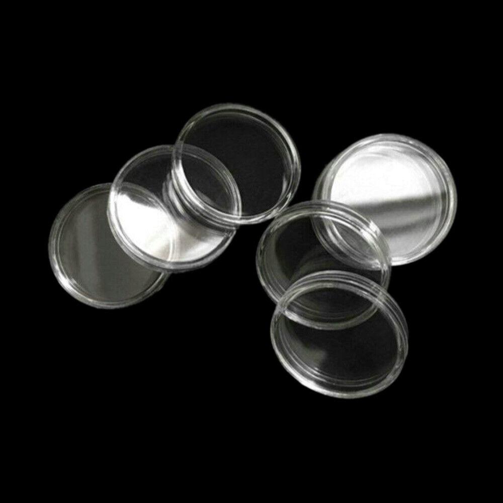 

100 шт. PS коробка для монет прозрачная пластиковая круглая коробка новая коллекция монет банка для монет