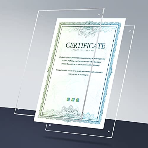 WeColor Acrylic Photo Frame, A4 Size, with Stand, Wall Mountable, Photo Frame, Poster Frame, Permit, Certificate, and Invoice Issuance