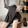 American Retro Plus Size High-Waist Wool Pleated Skirt for Women
