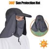 Sun Hat with Neck Flap Face Mask, Foldable Fishing Hat for Men Women Sun Protection Baseball Cap
