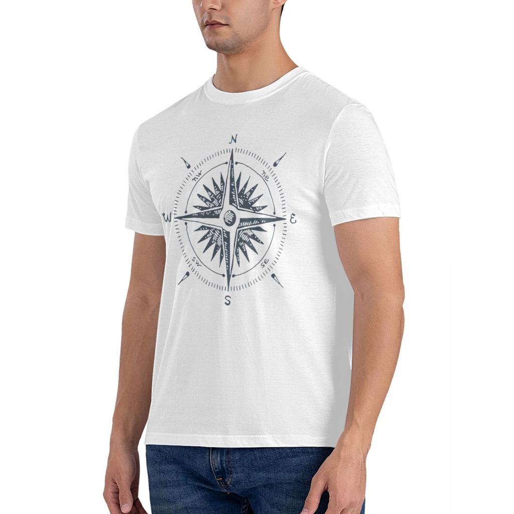 Graphic Compass Wind Rose Men Tee -Image Fashion Brand Men Tops Street Wear T-Shirt