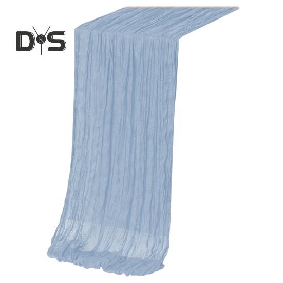 

Дорожка для стола на День благодарения, марлевая, в стиле бохо, плиссированная, однотонная, устойчивая к пятнам, многоразовая, для защиты стола, украшение, дорожка для банкета, выпускного вечера 90x180cm синий