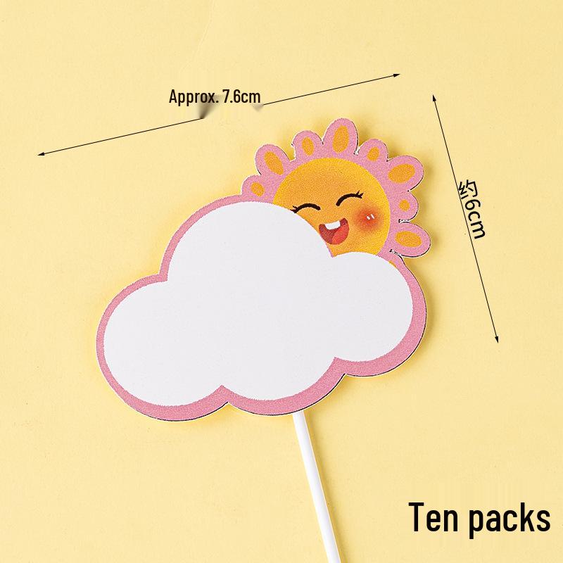 Writable Birthday Cake Decoration Bow with Blessings Card