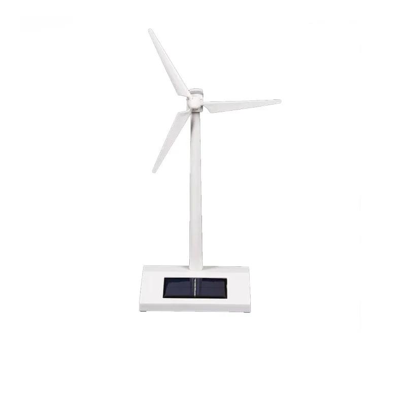 Solar Powered Windmill Model DIY Building Kit Kids Educational Electronic Toy Farm Decor Windmill-white