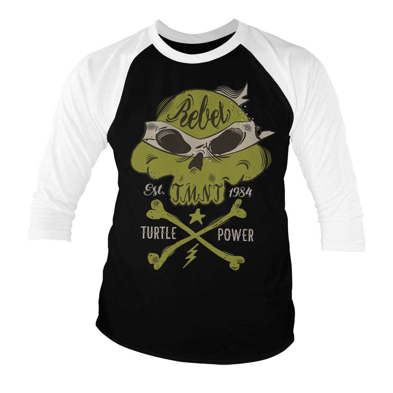 Maglietta A Manica 34 Ufficialmente Licenziata TMNT Rebel Turtle Power S-XXL XXL
