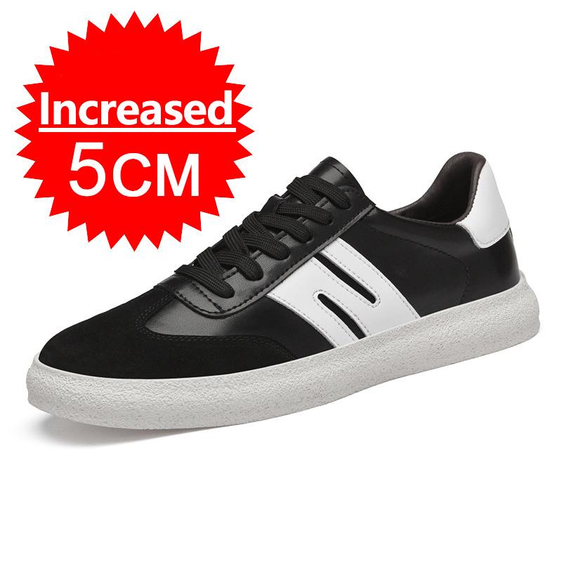 Men's Casual Sneakers Shoes Height Increase Shoes Leather Shoes Insoles 5CM Man Daily Life Height Increasing Shoes Tennis Shoes