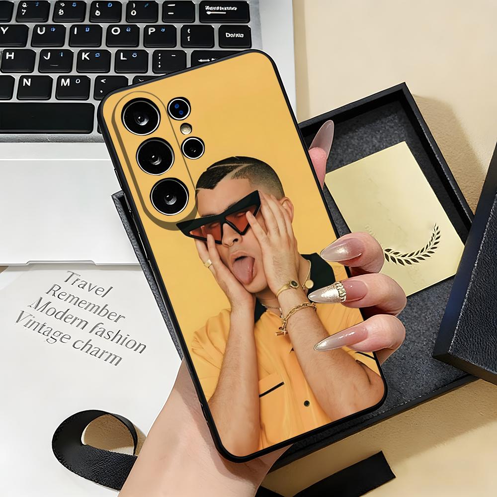 

Singer B-Bad Bunny Phone Case For Samsung S26 S25 S24 FE S23 S22 S21 Plus S20 Ultra Note20Ultra Black Soft Shell Galaxy S26 Plus