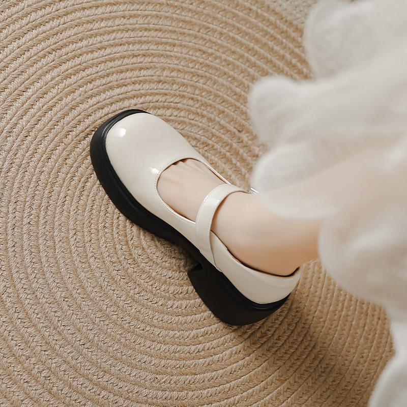 Platform high-heeled Mary Jane women's shoes spring and summer new versatile light mouth French thick heel round head one-word buckle belt single s