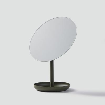 Metal Round Storage Mirror_Khaki