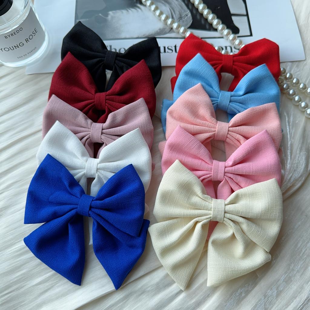 5PCS/Lot Solid Color Grosgrain Ribbon Hair Bows Boutique Hair Clip For Girls Hairgrips New Headwear Kids Hair Accessories Gift