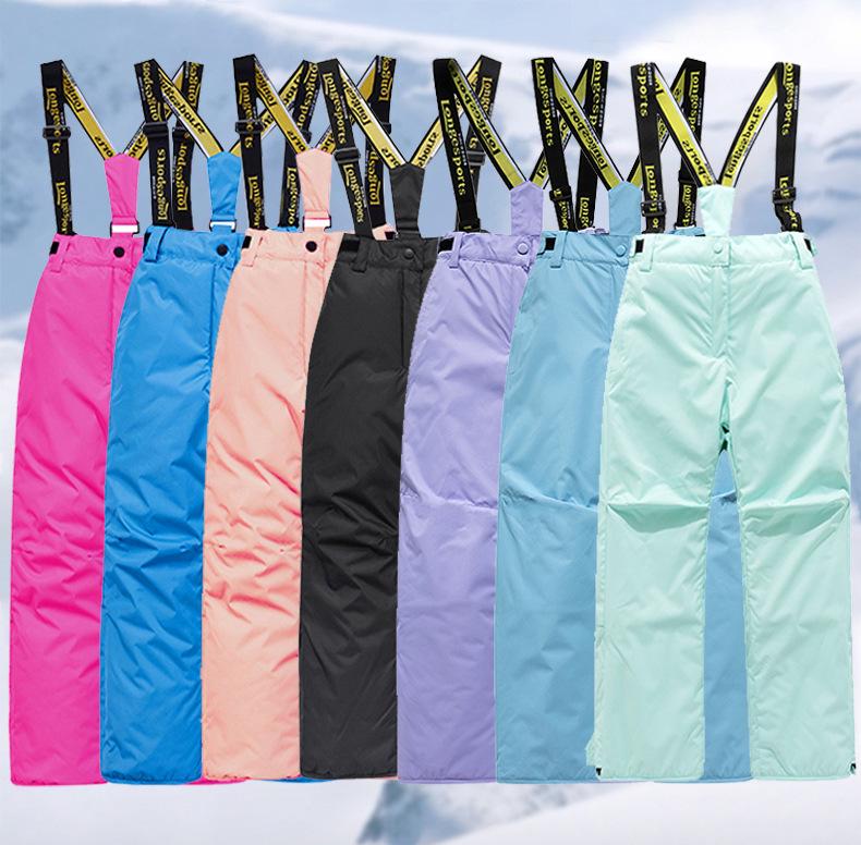 Children's Winter Ski Suit: Fleece-Lined, Waterproof, Windproof, One-Piece Ski Bib Pants for Boys and Girls