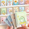 Compact A7 Cartoon Coil Notebook - Portable, Hand-Friendly Pocket Memo Pad for Students, Cute Vocabulary Book