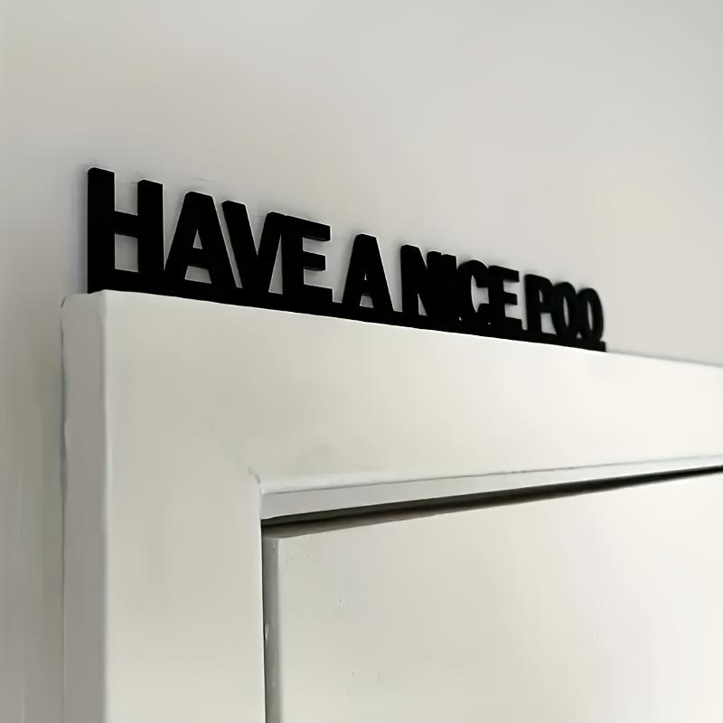 [Humorous Door Sign] 1pc Humorous "Have a Nice Poo" Wooden Door Sign | High-Quality Fake Wood Finish, Easy To Hang, No Battery Needed