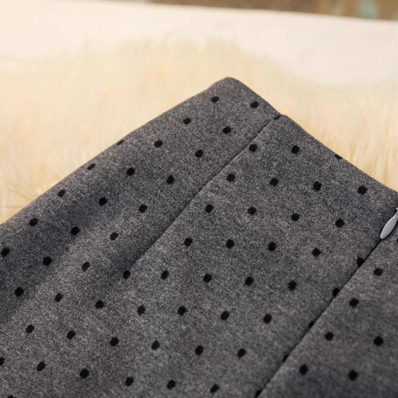 Women's High-Waisted Polka Dot Woolen A-Line Mini Skirt: Autumn/Winter, Anti-Exposure, Hip-Hugging, Slimming for Petite Sizes