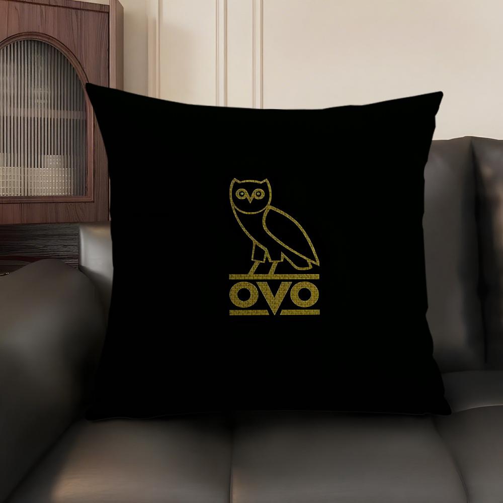 D-Drake O-Ovo Owl Cushion Cover Natural Linen Organic Fabric Double-Sided Printing Sofa Home Decor Gift Pillow Case