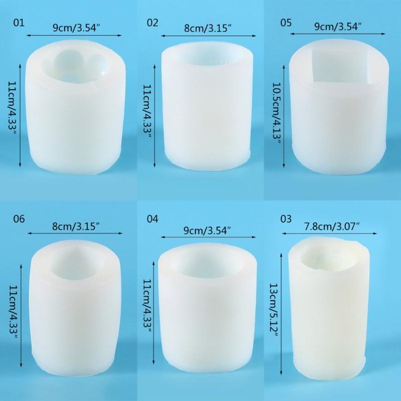 Cylinder Candle Molds for Candle Making Tree Leaf Rose Pillar Silicone Mold for Resin Casting Soap Clay Craft Home Decor
