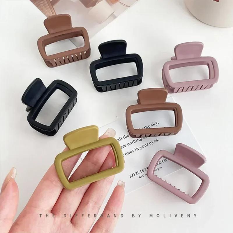 Small Hair Claw Clips Women Girls Square High Ponytail Clip Clamp Korean Simple Matte Non Slip Hair Styling Accessories