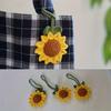 Cotton Crochet Sunflower Pendant Fabric Bag Lanyard Charm Cute Knitted Keychain  Daily