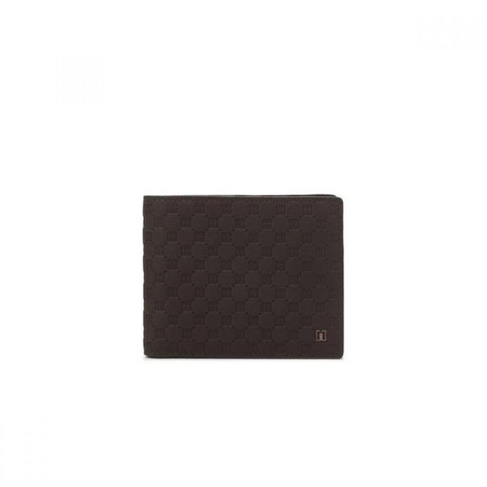 Daks Brown Imported Leather Louis Embossed Dd Pattern Wallet