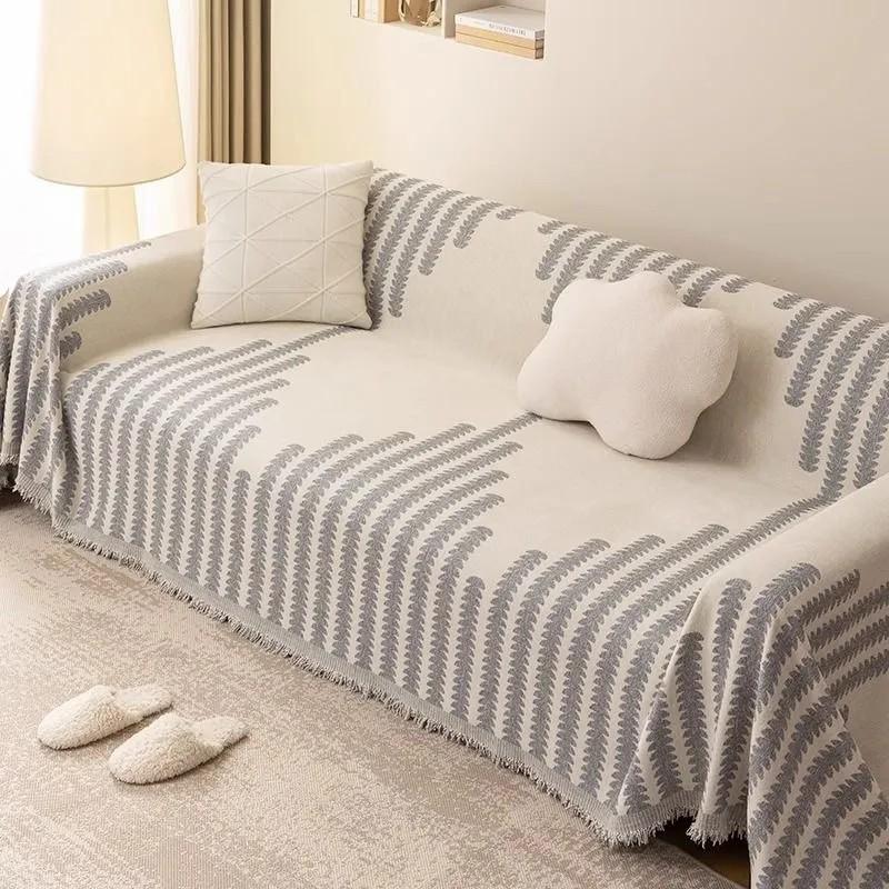 Látkový potah na pohovku Žinylkový ručník na pohovku Čtyřsezónní univerzální Zesílený protiskluzový Všeobjímající polštář na pohovku Ručník na potah pohovky