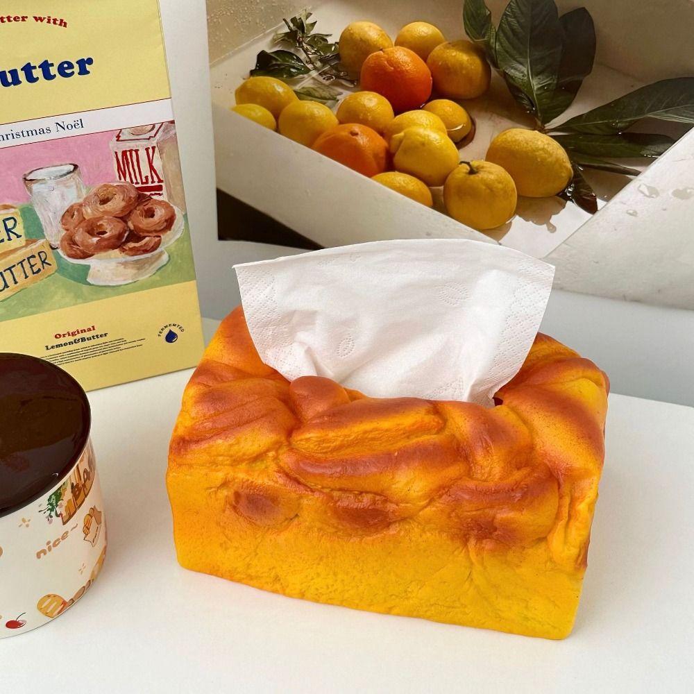 

Toast Shaped Paper Holder Soft Face Towel Box Organizer Trendy Napkin Box