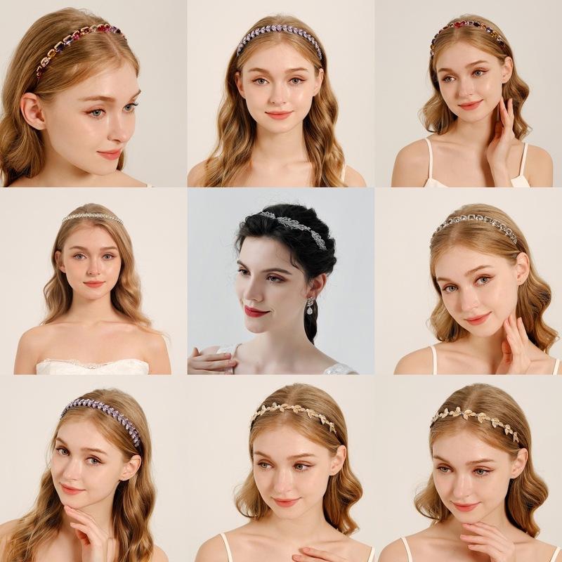 Simple Crystal Women's Hair Bands Fashion Alloy Mori Princess Headband Headdress Party Holiday Jewelry Hair Accessories Tiara