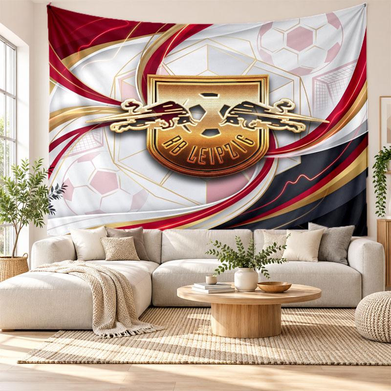 RB Leipzig Football Wall Tapestry, Soft Fabric Wall Hanging, Decorative Backdrop For Bedroom Home Wall Art