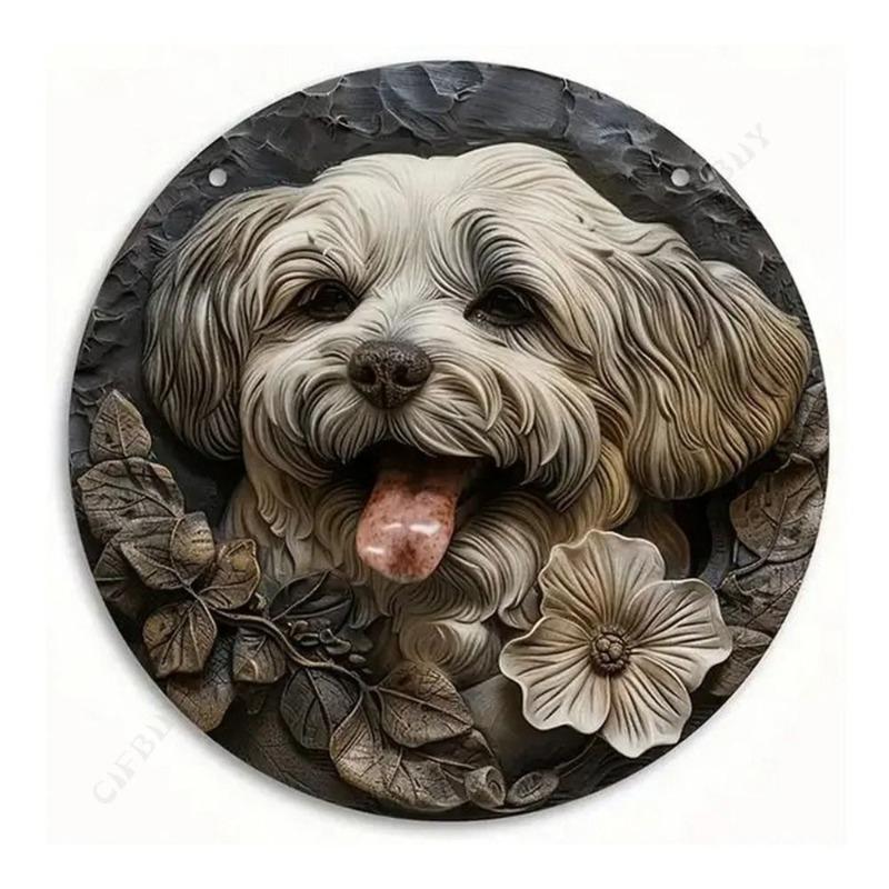 Dog Metal Poster Sign, Vintage Wall Decor 20x20cm