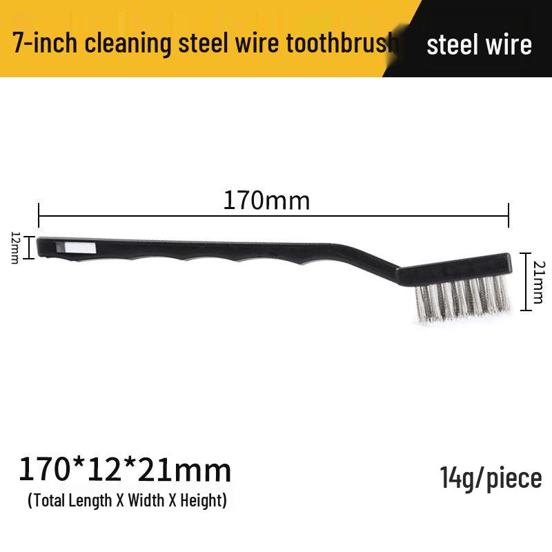 Steel Wire Brush for Industrial Rust Removal - Mini Copper & Stainless Steel Hard Bristle Cleaning Brush.