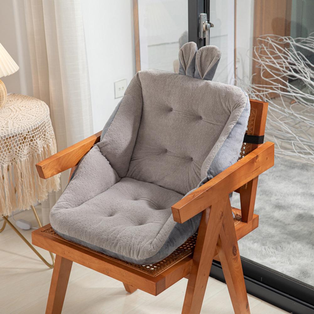 Crystal Velvet Backrest Arm Chair Cushion One-piece Office Chair Cushion Thickened Stool Cushion Milk Velvet [grey]45*45cm[four holes]#0