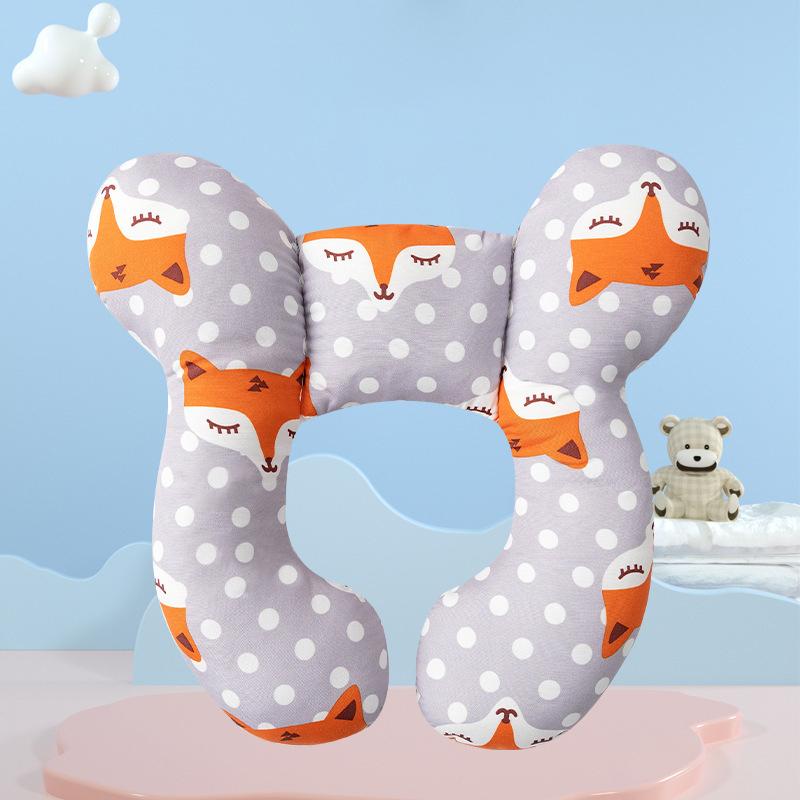 

New Cartoon Children s Cotton Soft U-shaped Sleeping Pillows Baby Stroller Children s Pillow Baby Functional Stroller Pillow