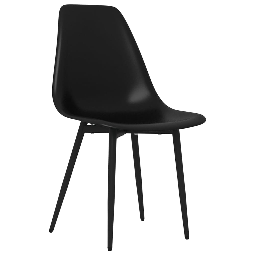 Vidaxl Dining Chairs, 4 Pcs, Black, Pp
