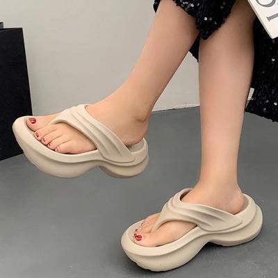 Thick Platform Women's Eva Flip Flops Summer 2025 Thick Sole Non Slip Beach Sandals Woman Fashion Clip Toe Wedge Heel Slippers
