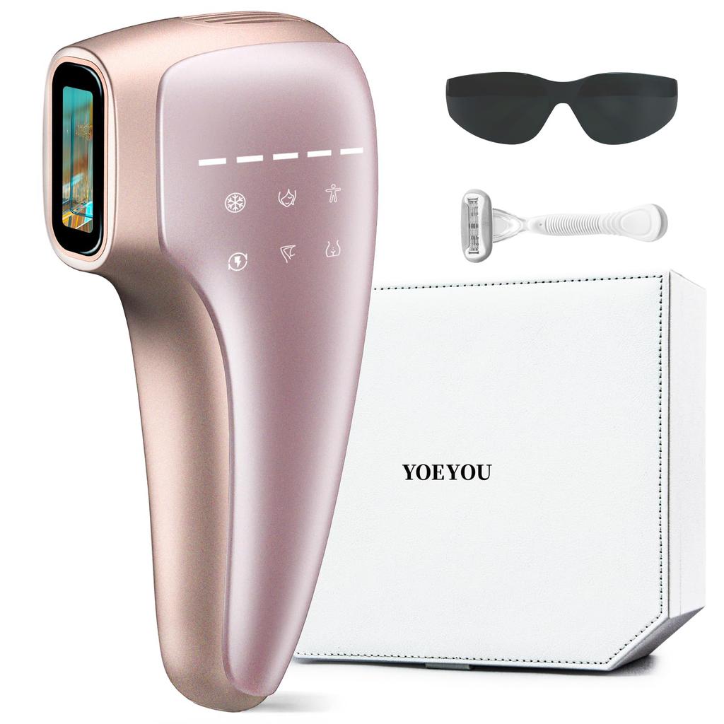 IPL Hair Removal Device for Men and Sapphire 5 Output High Unlimited Painless Laser Hair Home Includes Protective Eyewear and Razor Salon-Grade Women,