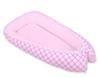 Baby cocoon, double-sided, playpen, swaddle, Premium BOBONO - pink/pink rings