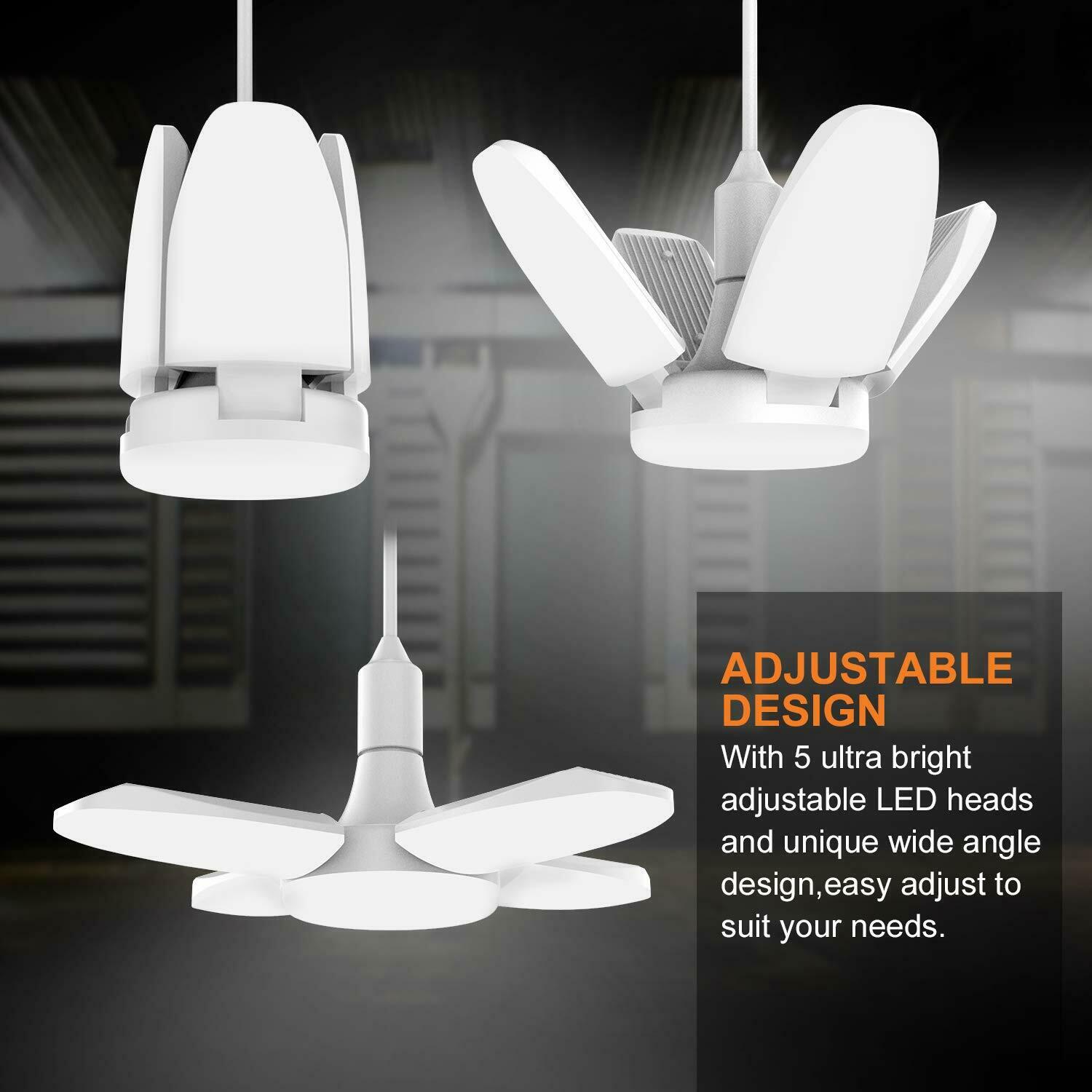 

45W/60W E27 led Bulb Foldable Fan Blade Bulb LED Lamp Super Bright для мастерской Главная Потолольный свет светодиодный Складной Вентилятор Blade Bulb Light Гараж