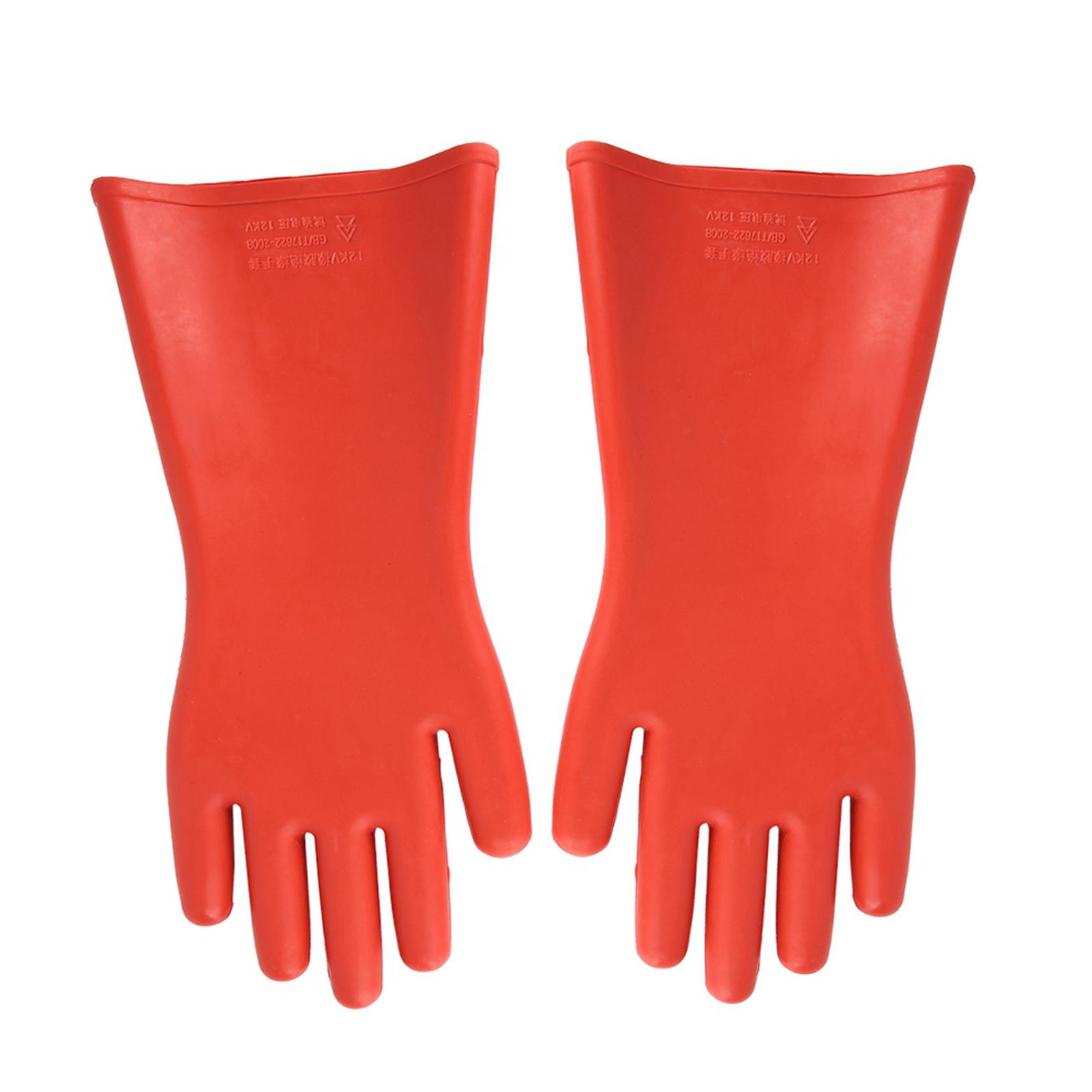 

12KV High Voltage Proof Rubber Insulated Gloves Waterproof Safety Electrical Protective Gloves