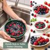 Imitation Ceramic Berry Swirl Bowl Drain Holes Center Cone Design Fruit Swirl Colander 360 Degree Cleaning Quick Drainage