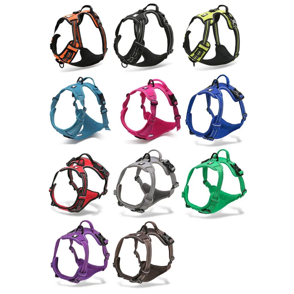 Dog Harness Vest Chest Rope Set Reflective Breathable Soft Padded Adjustable Pet Harness for Small Medium Dogs Outdoor Walking
