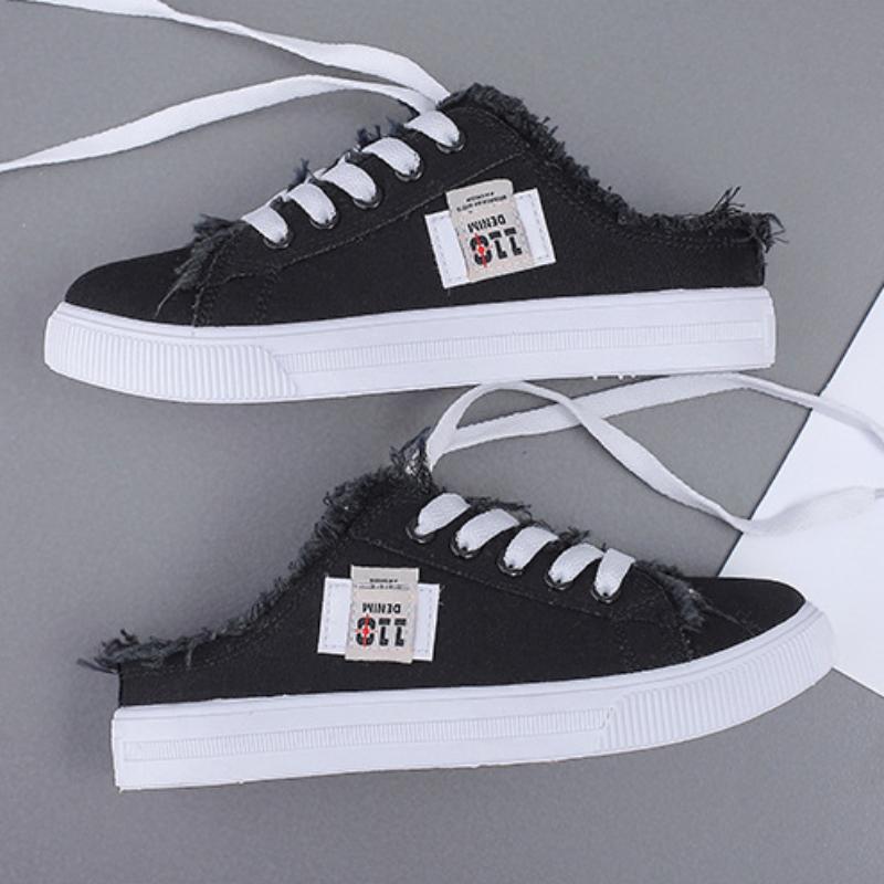 Plátěné boty Dámské Jarní a Letní Malé Bílé Boty Plochá Podrážka Board Shoes Líné Boty